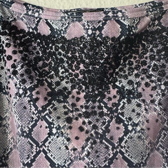 Vintage Y2K Eye Candy Purple Snakeskin Sleeveless Dress Size Medium - Picture 3 of 5